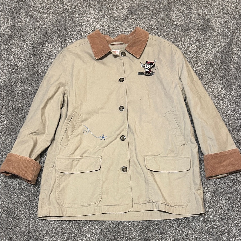 Disney Beige and Brown Utility Jacket with Embroidery